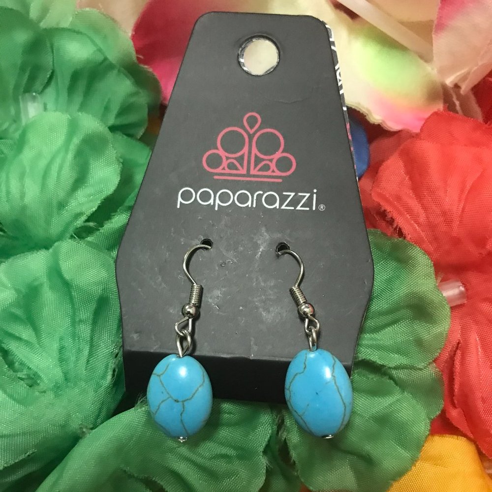 Paparazzi Turquoise-like Hanging Earrings